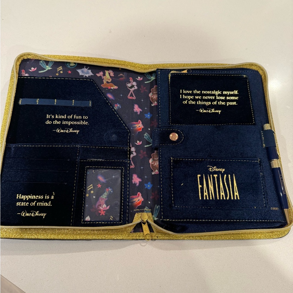 Disney Navy and Gold Folio with Mickey Mouse - Picture 2 of 5